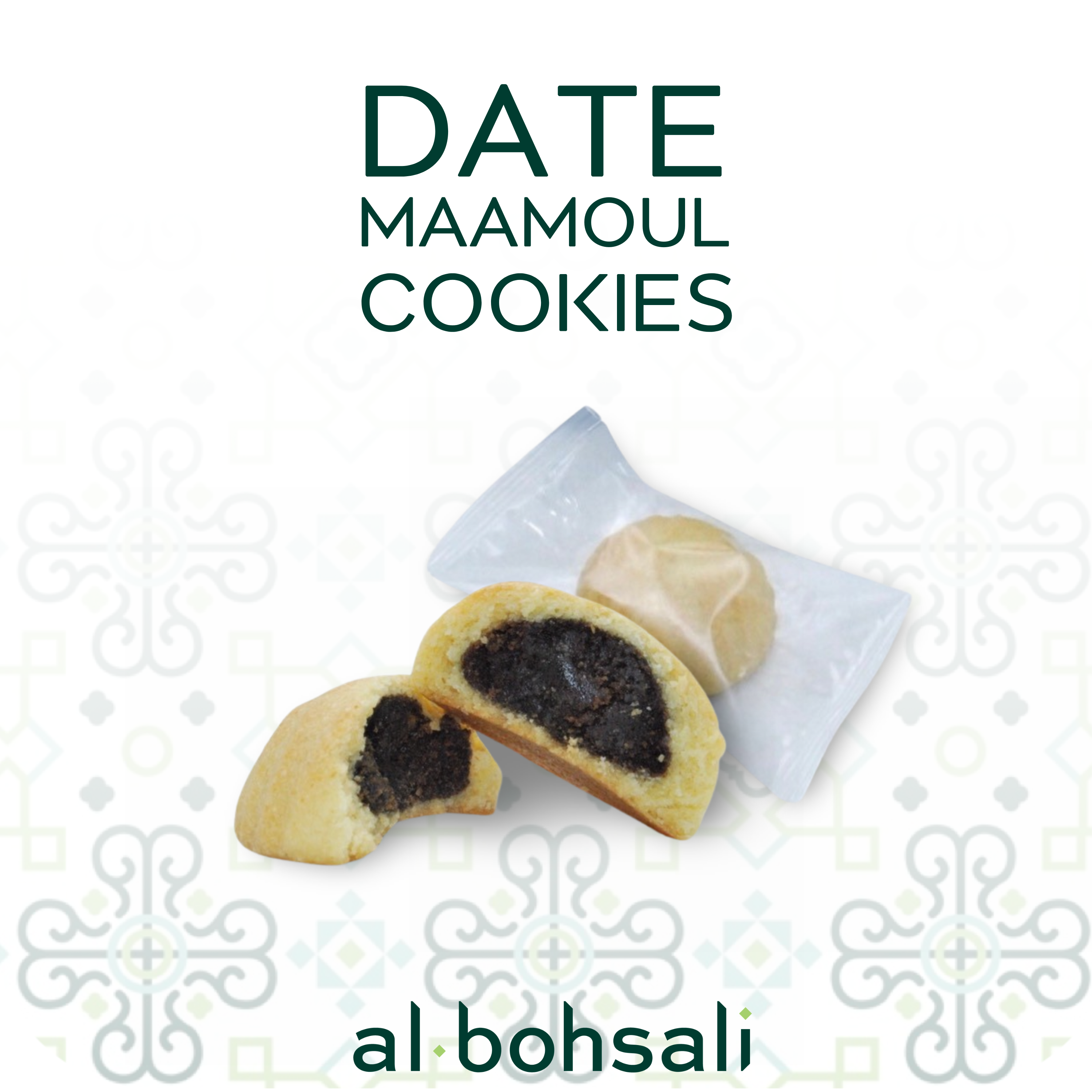 Maamoul Pistachio, Date, & Walnut Filled Shortbread Cookies, 8 of Each